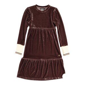 Like Flo Taupe Velvet Dress Brand New Tiered